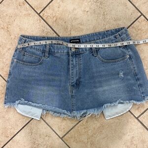 PrettyLittleThing Blue Denim Mini Skirt